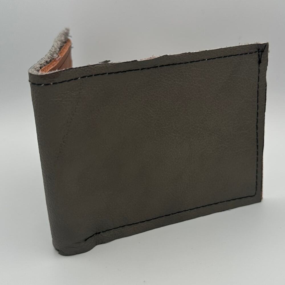Handmade Oaxacan Gray Leather Wallet – 100% Genuine Bifold Artisan Craft